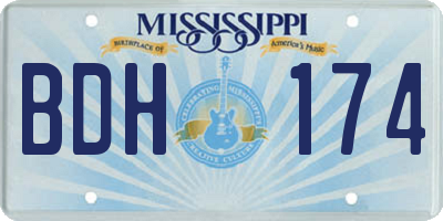MS license plate BDH174