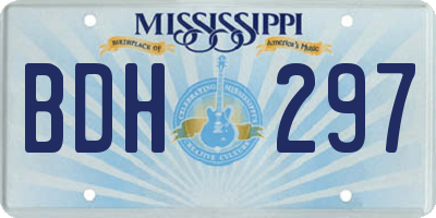 MS license plate BDH297