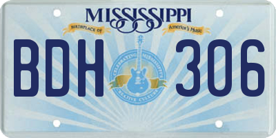 MS license plate BDH306