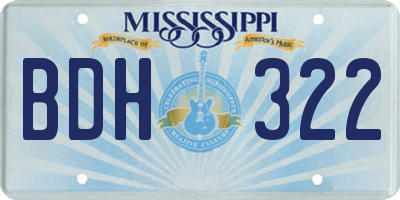 MS license plate BDH322