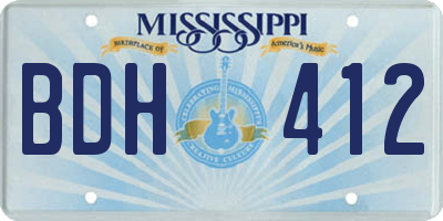 MS license plate BDH412