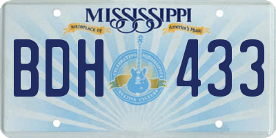 MS license plate BDH433