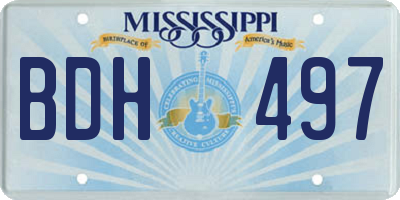 MS license plate BDH497
