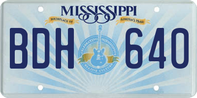 MS license plate BDH640