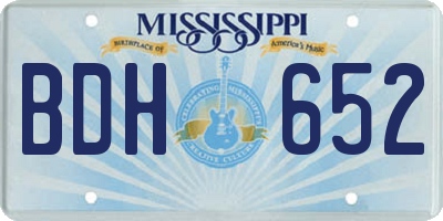 MS license plate BDH652