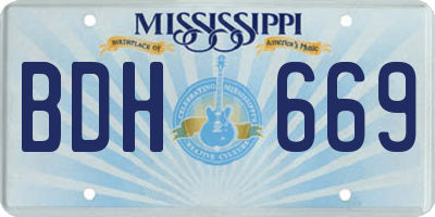 MS license plate BDH669