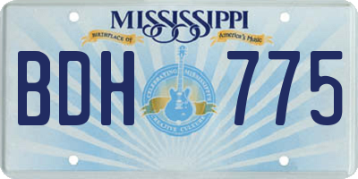 MS license plate BDH775