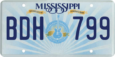 MS license plate BDH799