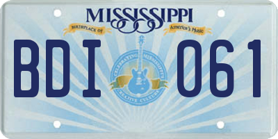 MS license plate BDI061