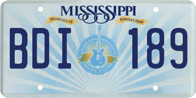 MS license plate BDI189