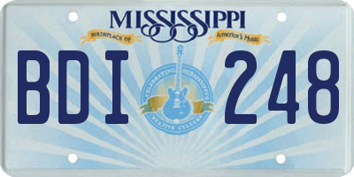 MS license plate BDI248