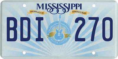 MS license plate BDI270