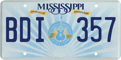 MS license plate BDI357