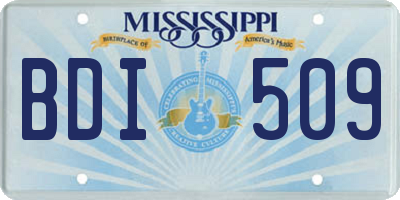 MS license plate BDI509