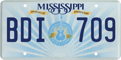 MS license plate BDI709