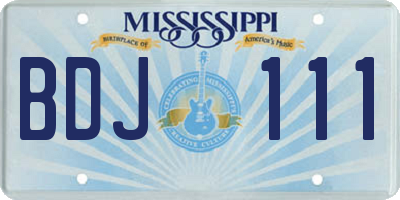 MS license plate BDJ111
