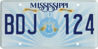 MS license plate BDJ124