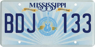 MS license plate BDJ133