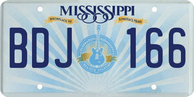 MS license plate BDJ166