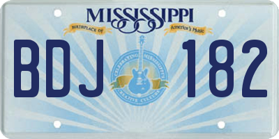 MS license plate BDJ182