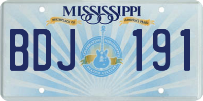MS license plate BDJ191