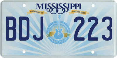MS license plate BDJ223