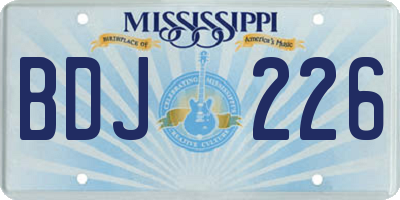MS license plate BDJ226