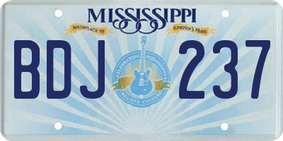 MS license plate BDJ237