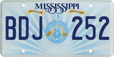 MS license plate BDJ252