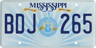 MS license plate BDJ265