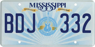 MS license plate BDJ332