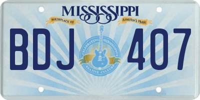 MS license plate BDJ407