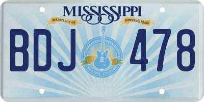 MS license plate BDJ478