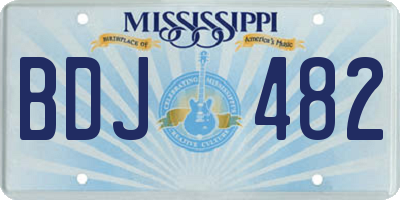 MS license plate BDJ482