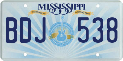 MS license plate BDJ538