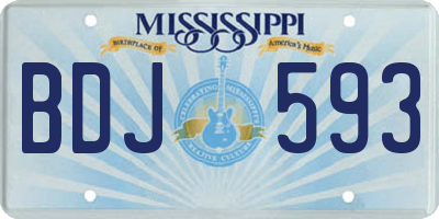 MS license plate BDJ593