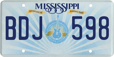MS license plate BDJ598
