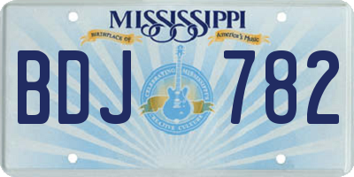 MS license plate BDJ782