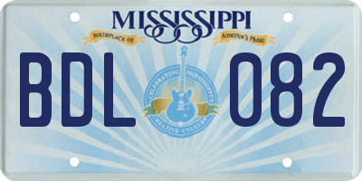 MS license plate BDL082