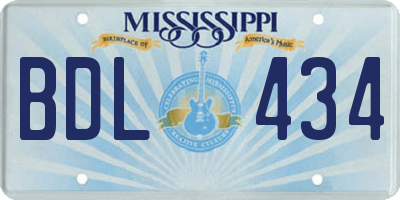 MS license plate BDL434