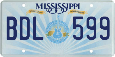 MS license plate BDL599
