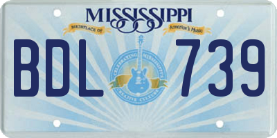 MS license plate BDL739