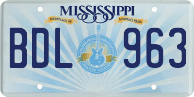 MS license plate BDL963