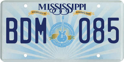 MS license plate BDM085