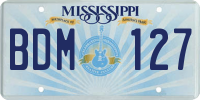 MS license plate BDM127