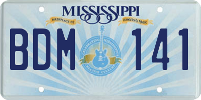 MS license plate BDM141