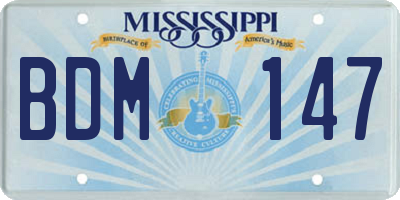 MS license plate BDM147