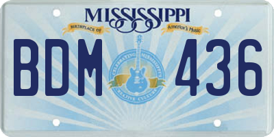 MS license plate BDM436