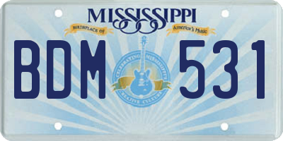 MS license plate BDM531