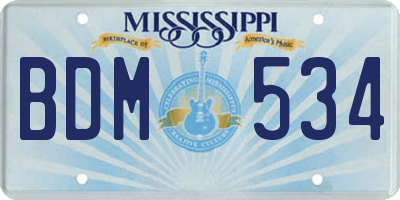 MS license plate BDM534